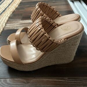 Stylish Tan Wedge Sandals